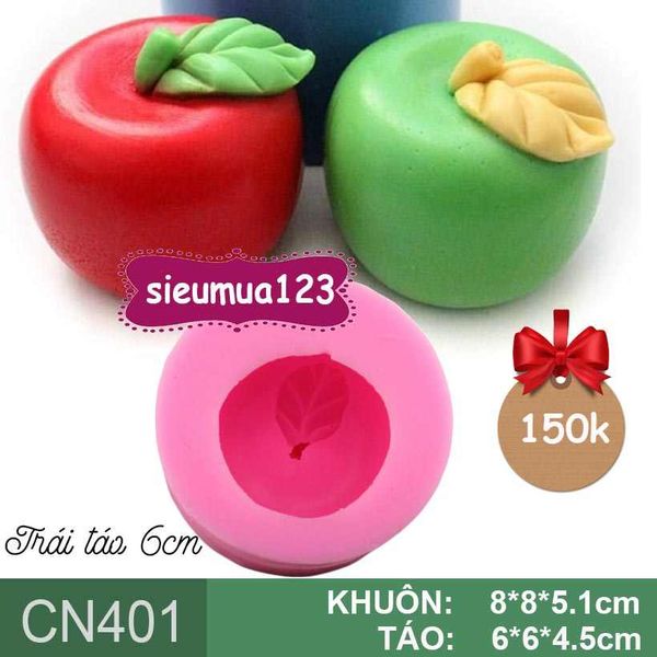 Khuôn silicon trái táo to 6cm ( CN401 )