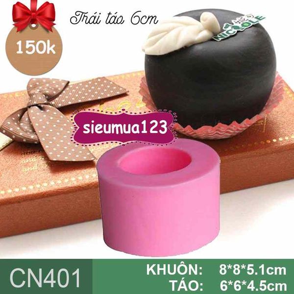 Khuôn silicon trái táo to 6cm ( CN401 )