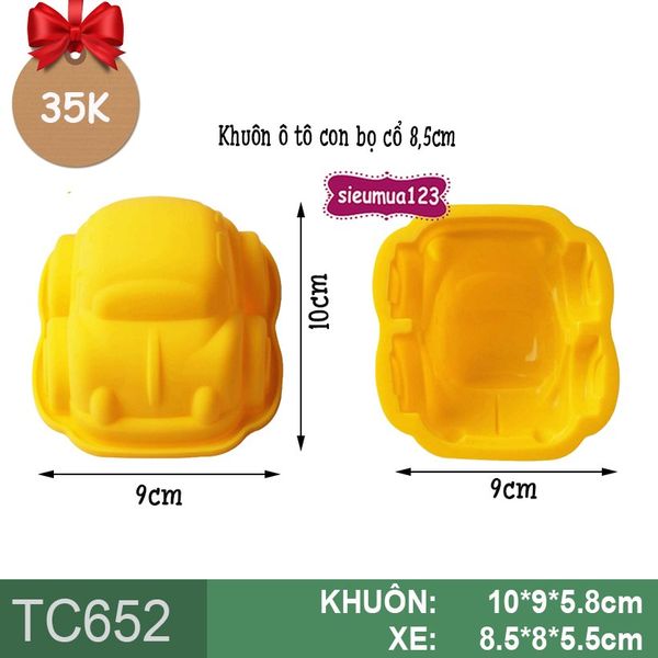 Khuôn silicon nướng bánh : Khuôn xe hơi ô tô con bọ cổ 8,5cm ( TC652 )