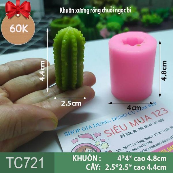 Khuôn silicon làm rau câu xương rồng chuỗi ngọc bi 1c ( TC721 )