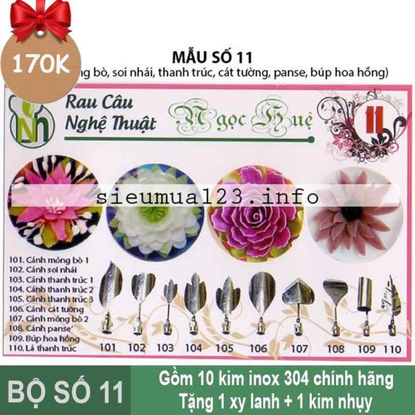 Bộ 10 Kim 3d Số 11