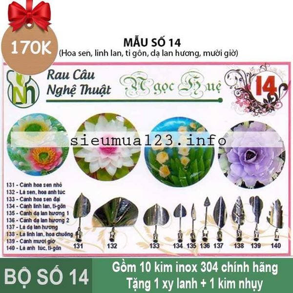 Bộ 10 Kim 3d Số 14 ( chính hãng Ngọc Huệ )