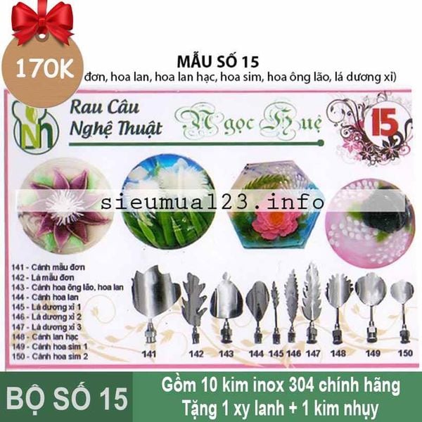Bộ 10 kim làm rau câu 3d ( Set 15 )