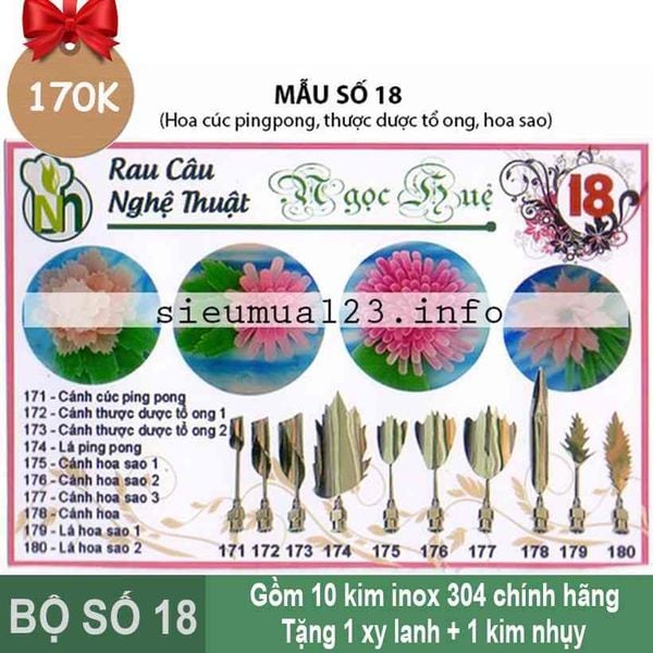 Bộ 10 Kim 3d Số 18