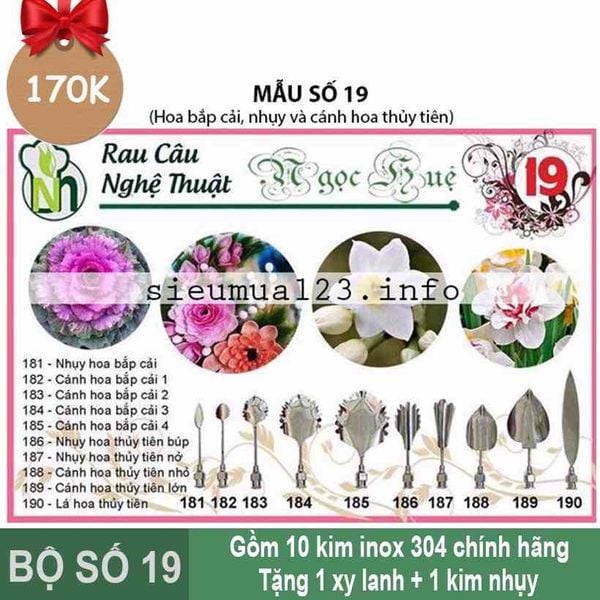 Bộ 10 Kim 3d Số 19 ( chính hãng Ngọc Huệ )