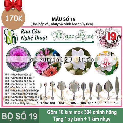Bộ 10 Kim 3d Số 19 ( chính hãng Ngọc Huệ )