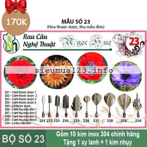 Bộ 10 Kim 3d Số 23 ( chính hãng Ngọc Huệ )