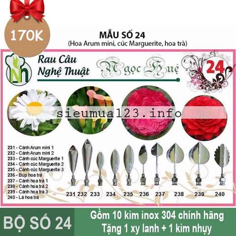 Bộ 10 Kim 3d Số 24 ( chính hãng Ngọc Huệ )