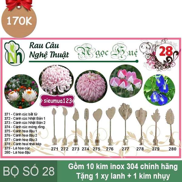 Bộ 10 Kim 3d Số 28 ( chính hãng Ngọc Huệ )