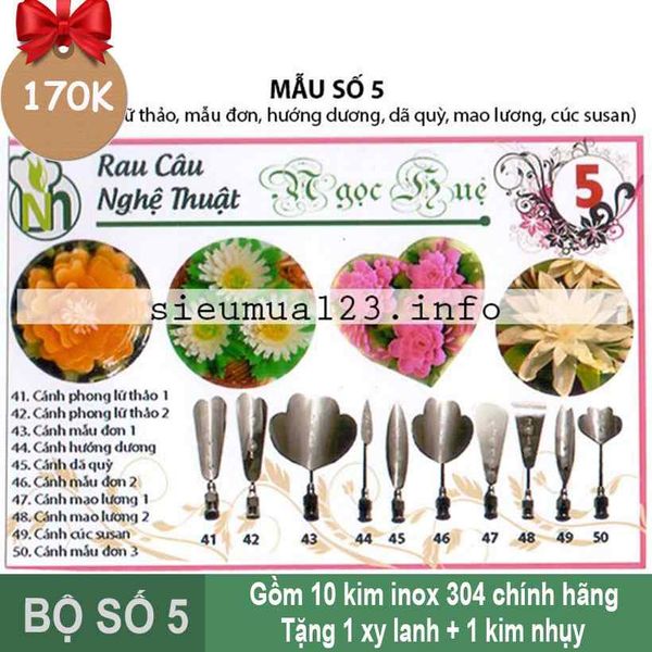 Bộ 10 Kim 3d Số 5 ( chính hãng Ngọc Huệ )