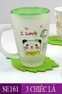 Bộ 3 thảm lót ly hình chiếc lá ( SE161 )