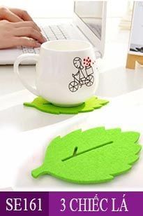 Bộ 3 thảm lót ly hình chiếc lá ( SE161 )