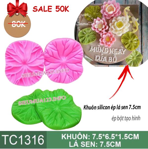 Khuôn silicon bộ ép lá sen trung 7,5cm ( TC1316 )