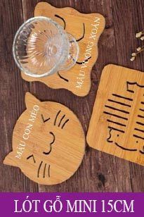 Miếng lót nồi mini bằng gỗ ép 15cm