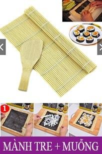 Mành tre cuộn cơm sushi 24cm (kèm muỗng tre)