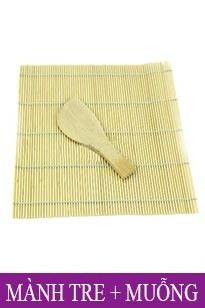 Mành tre cuộn cơm sushi 24cm (kèm muỗng tre)