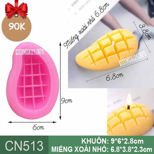 Khuôn silicon Miếng Xoài Nhỏ 6,8cm ( CN513 )