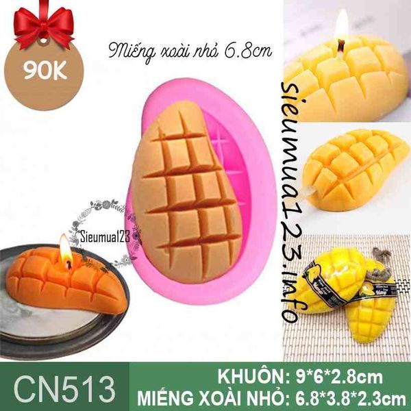 Khuôn silicon Miếng Xoài Nhỏ 6,8cm ( CN513 )