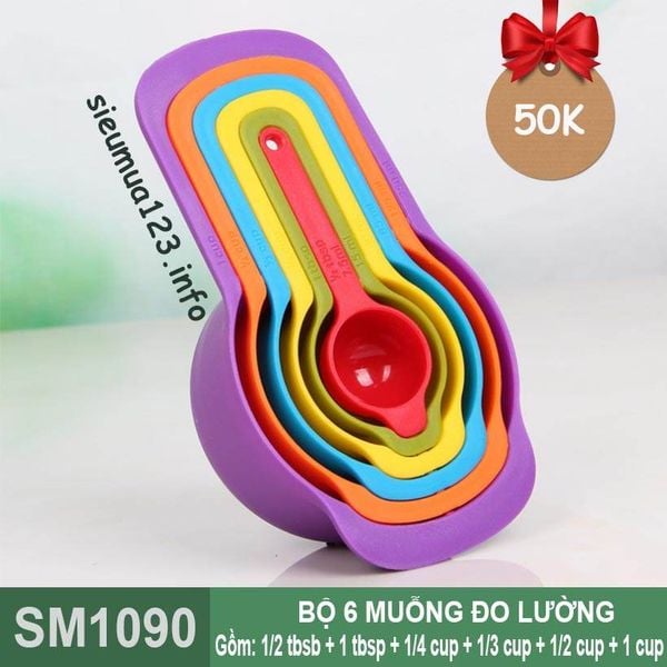 Bộ 6 muỗng đo lường to nhiều màu ( SM1090 )