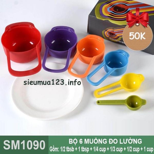 Bộ 6 muỗng đo lường to nhiều màu ( SM1090 )