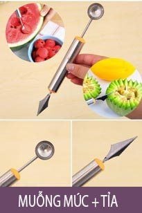 Muỗng múc tỉa trái cây inox cao cấp cán dài 24cm ( SM1655 )
