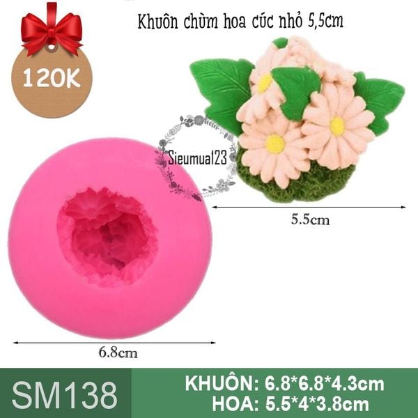 Khuôn silicon chùm hoa cúc nhỏ 5,5cm ( SM138 )