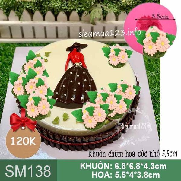 Khuôn silicon chùm hoa cúc nhỏ 5,5cm ( SM138 )