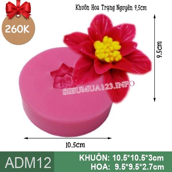 Khuôn silicon Hoa Trạng Nguyên 9,5cm làm rau câu ( ADM12 )