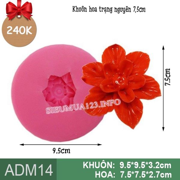 Khuôn silicon hoa trạng nguyên 7,5cm làm rau câu ( ADM14 )