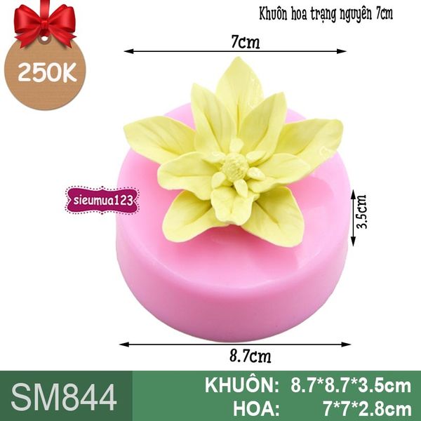 Khuôn rau câu silicon hoa trạng nguyên 7cm ( SM844 ) CÒN 1 cái