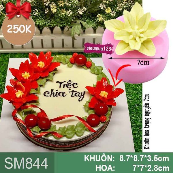 Khuôn rau câu silicon hoa trạng nguyên 7cm ( SM844 ) CÒN 1 cái