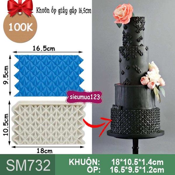 Khuôn silicon ốp viền giấy gấp 16,5cm ( SM732 )