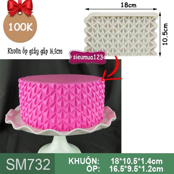 Khuôn silicon ốp viền giấy gấp 16,5cm ( SM732 )