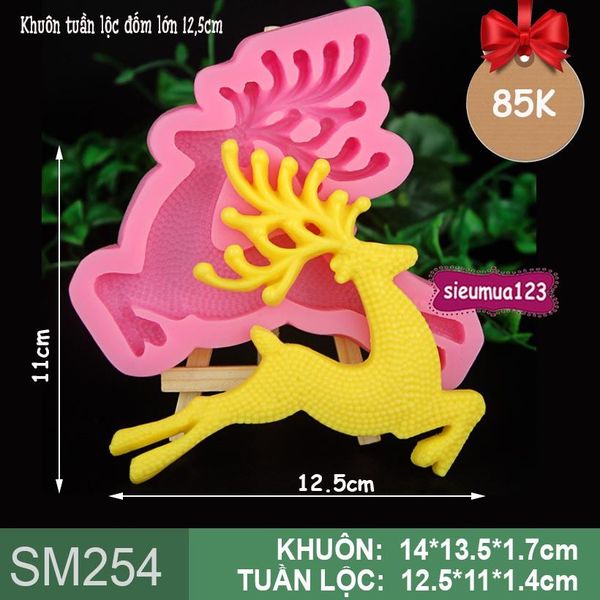 Khuôn silicon con tuần lộc đốm lớn 12,5cm ( SM254 )