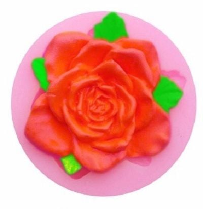 Khuôn silicon làm fondant hoa hồng kèm lá 4,5cm ( TC1046 )