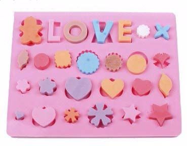 Khuôn silicon trái tim sao hoa tròn chữ love từ 1cm - 4,5cm ( TC900 )