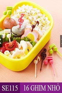 Bộ 16 nĩa ghim trái cây hình nốt nhạc đủ màu ( SE115 )
