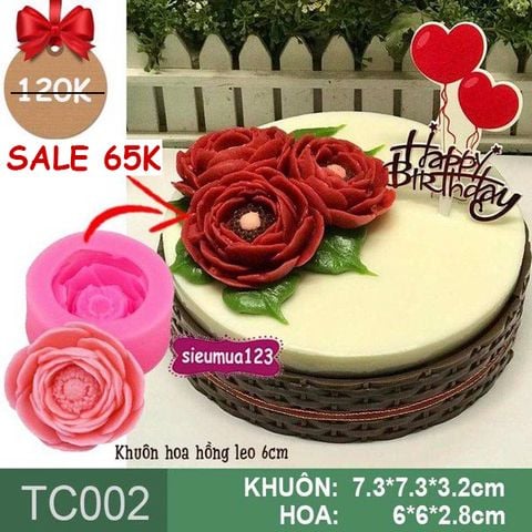 Khuôn silicon hoa hồng leo 6cm ( TC002 ) hoặc hoa hồng trà ( CÒN ÍT )