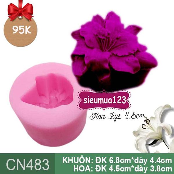 Khuôn rau câu silicon 4d : Khuôn hoa Lys kèm búp ( CN483 )