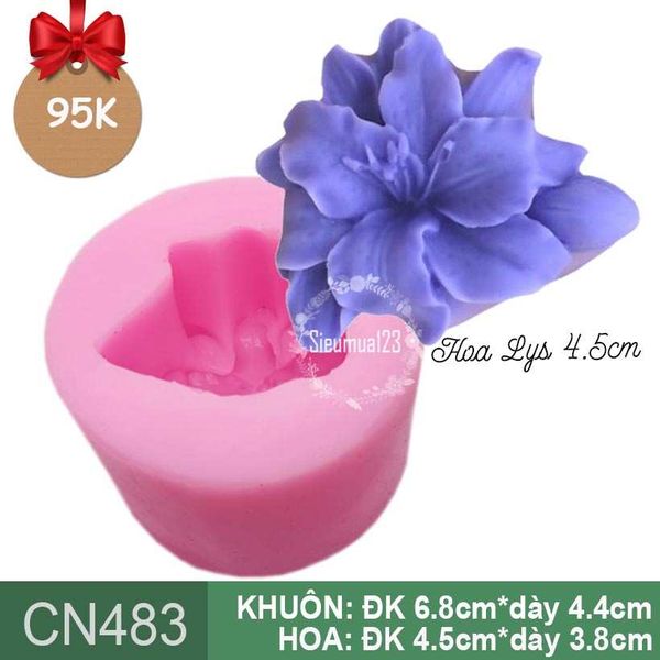 Khuôn rau câu silicon 4d : Khuôn hoa Lys kèm búp ( CN483 )