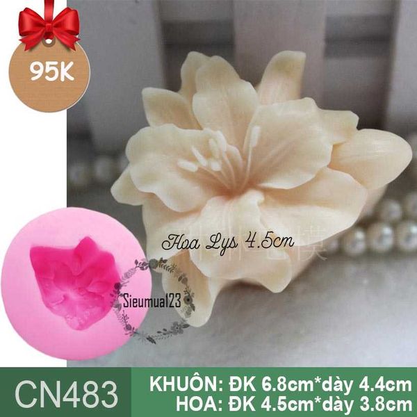 Khuôn rau câu silicon 4d : Khuôn hoa Lys kèm búp ( CN483 )