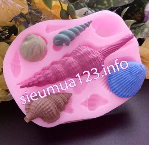 Khuôn silicon hải sản con sò con ốc biển lớn ( TC859 )