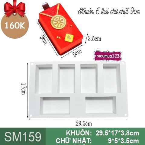 Khuôn bánh mousse : Khuôn 6 thỏi chữ nhật 9cm ( SM159 )