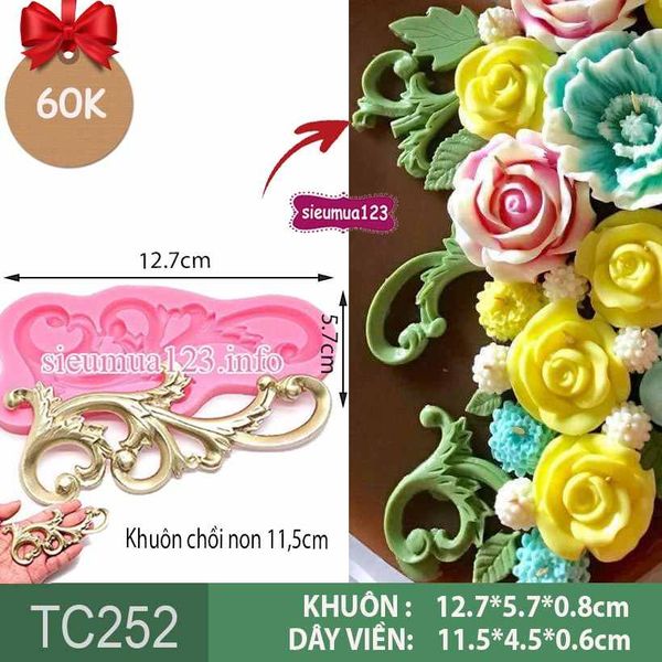 Khuôn silicon chồi non kèm lá 11,5cm ( TC252 )