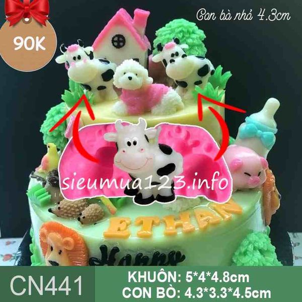 Khuôn silicon con bò sữa mini 4,3cm*3,3cm ( CN441 )