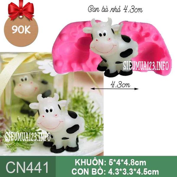 Khuôn silicon con bò sữa mini 4,3cm*3,3cm ( CN441 )