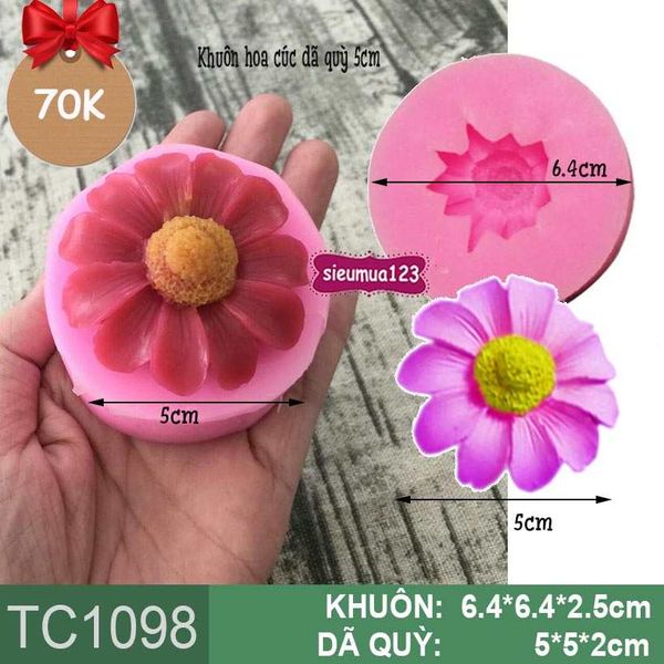 Khuôn rau câu silicon hoa cúc dã quỳ 5cm ( TC1098 )