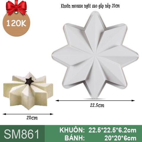 Khuôn mousse ngôi sao gấp nếp 20cm ( SM861 ) còn 8 cái
