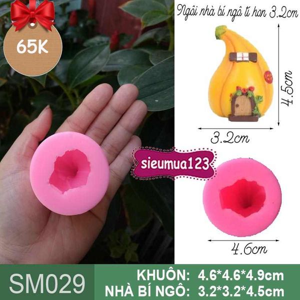 Khuôn silicon làm rau câu ngôi nhà bí ngô tí hon 4,5cm ( SM029 )