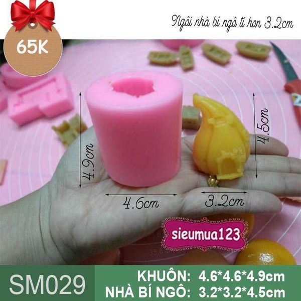 Khuôn silicon làm rau câu ngôi nhà bí ngô tí hon 4,5cm ( SM029 )